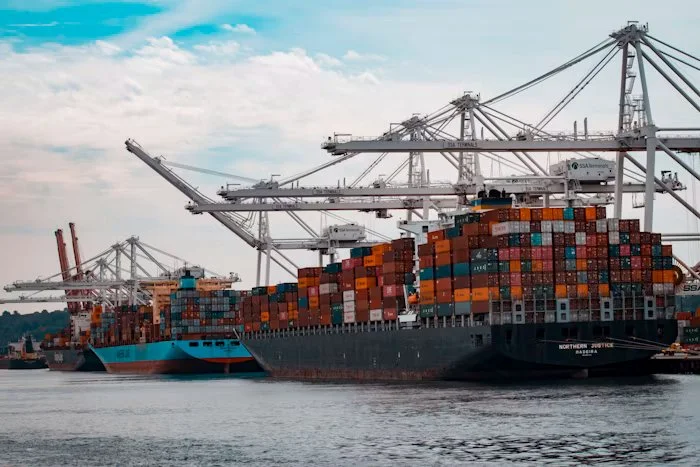 Global cargo terminal with containers and international freight operations in India
